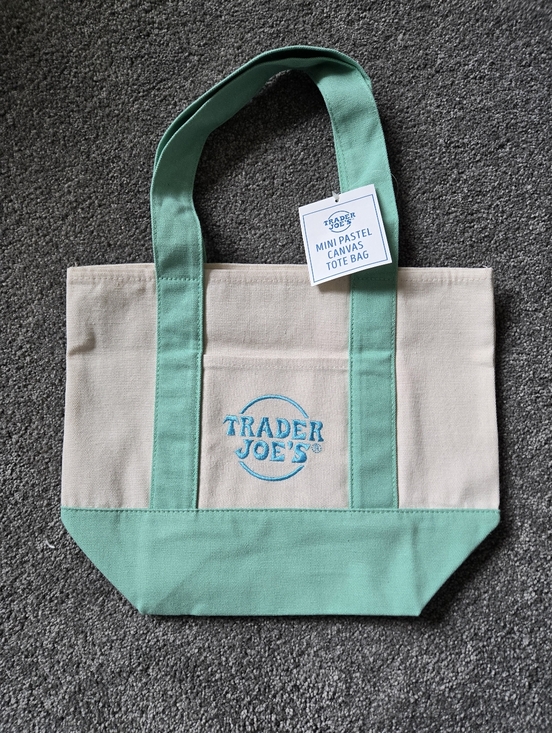Trader Joe'S Handbags - Trader Joe's Mini Pastel Canvas Tote Bag in Mint